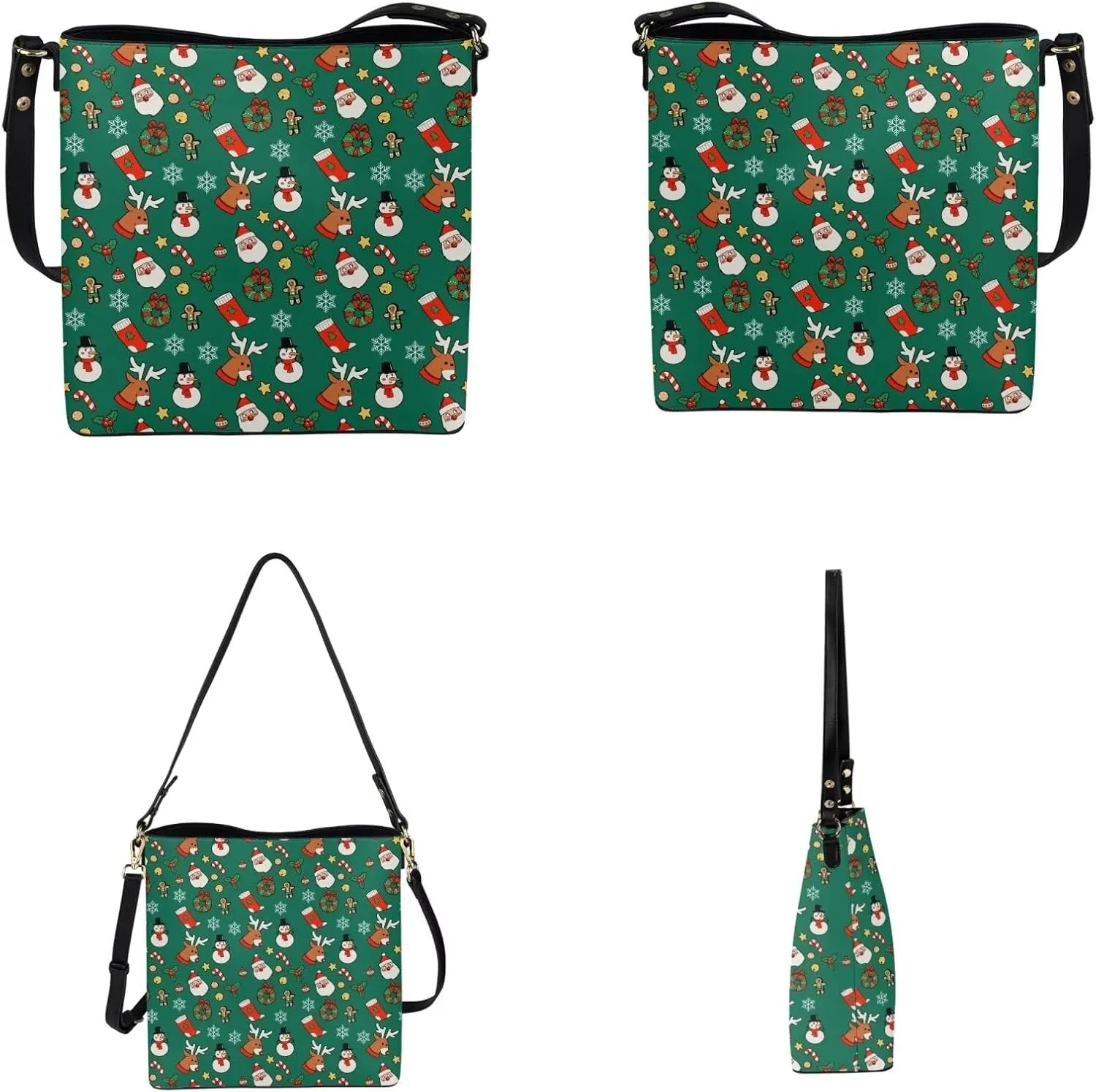Rnyleeg Leather Crossbody Bags for Women Hobo Tote Bag Waterproof Shoulder Bag with Matching Purse Long Wallet Set 2-piece