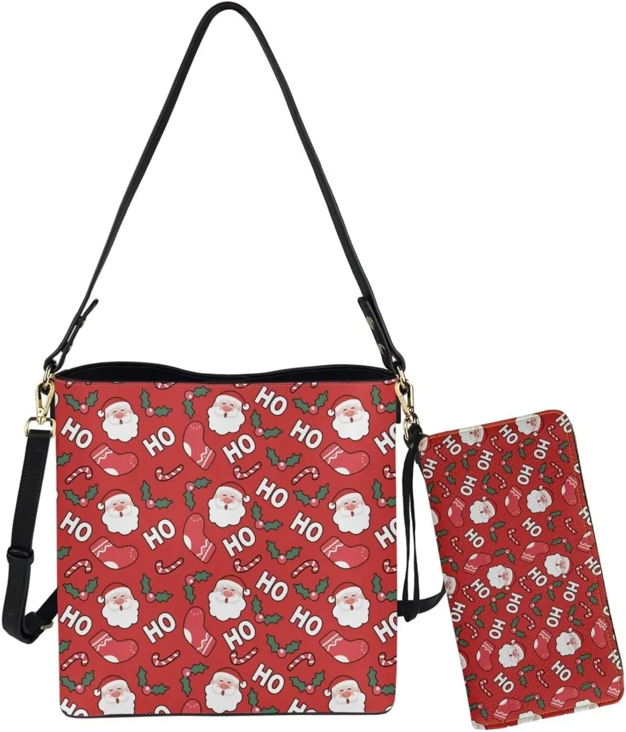 Rnyleeg Leather Crossbody Bags for Women Hobo Tote Bag Waterproof Shoulder Bag with Matching Purse Long Wallet Set 2-piece