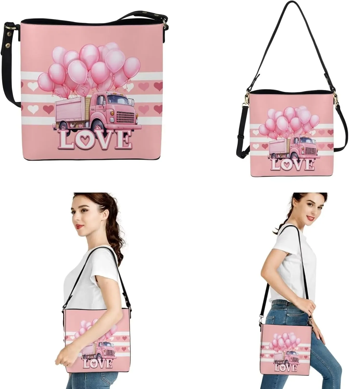 Rnyleeg Leather Crossbody Bags for Women Large Capacity Hobo Bag with 2 PCS Adjustable Strap Matching Waterproof Wallet Purse