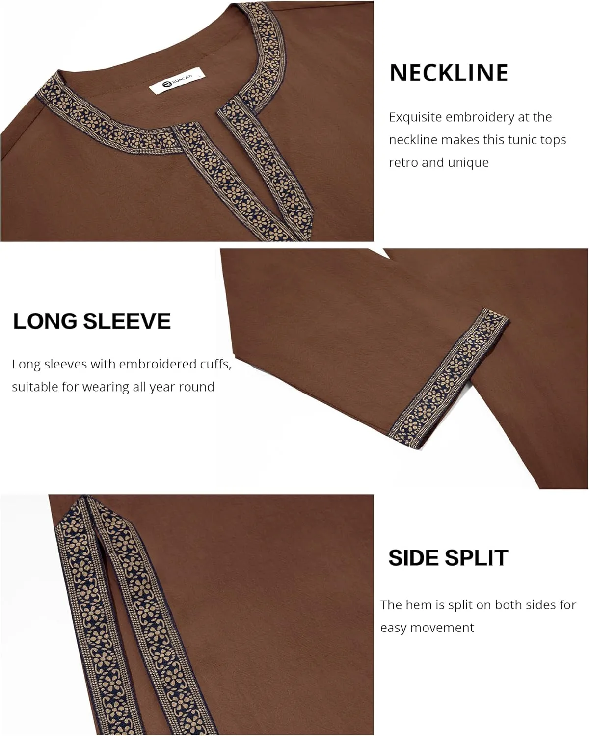 Runcati Mens Medieval Pirate Shirt Renaissance Viking Knight Warrior Tunic Tops Long Sleeve LARP Halloween Costume