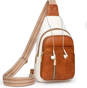 Samll Sling Bag for Women Crossbody Bags Purse Leather Backpack Fanny Packs Trendy Chest Bag for Travel Cycling