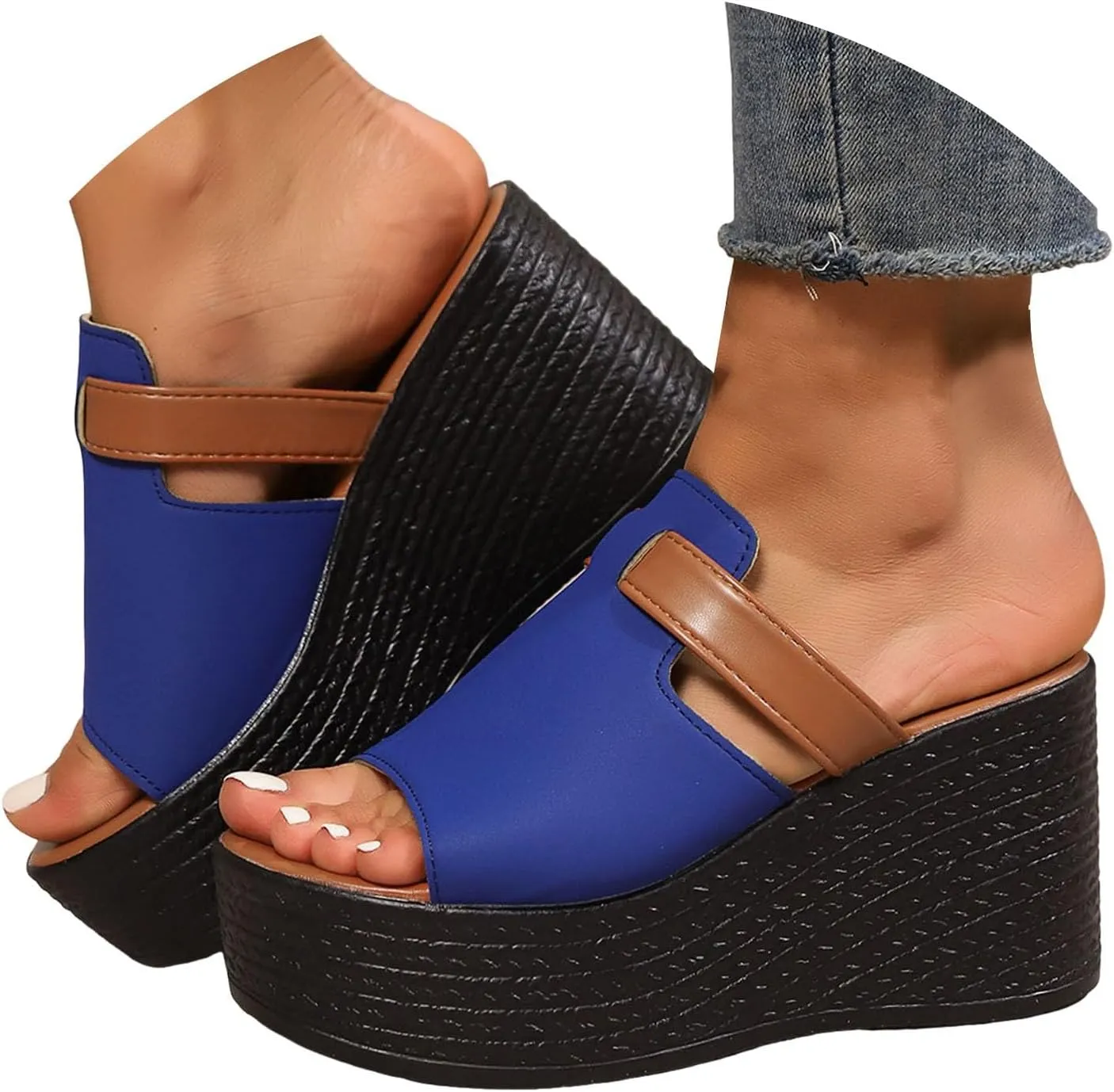 Sandals for Women 2025 Dressy Lightweight Thick Soles Wedges Heels Non-Slip Casual Slippers Pumps shoes For Woman