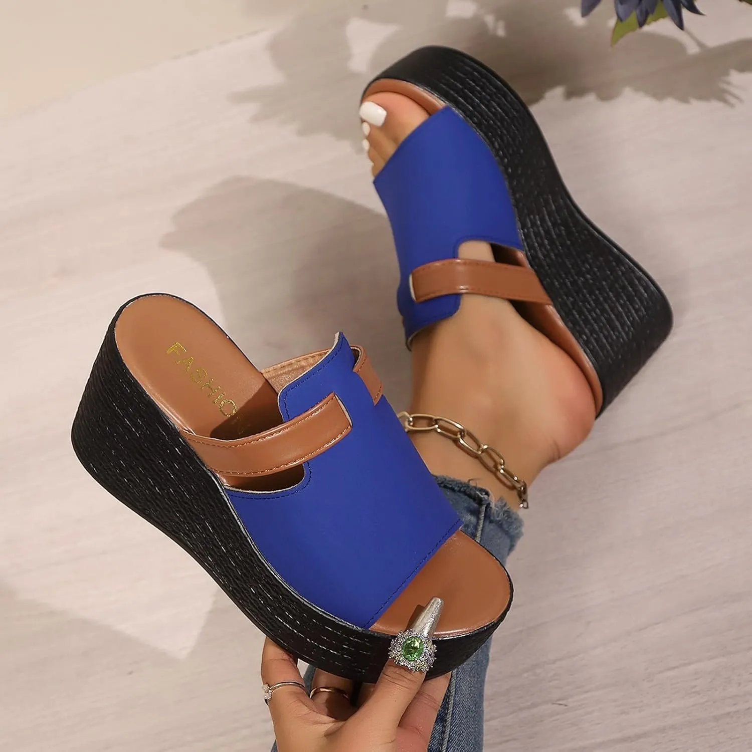 Sandals for Women 2025 Dressy Lightweight Thick Soles Wedges Heels Non-Slip Casual Slippers Pumps shoes For Woman