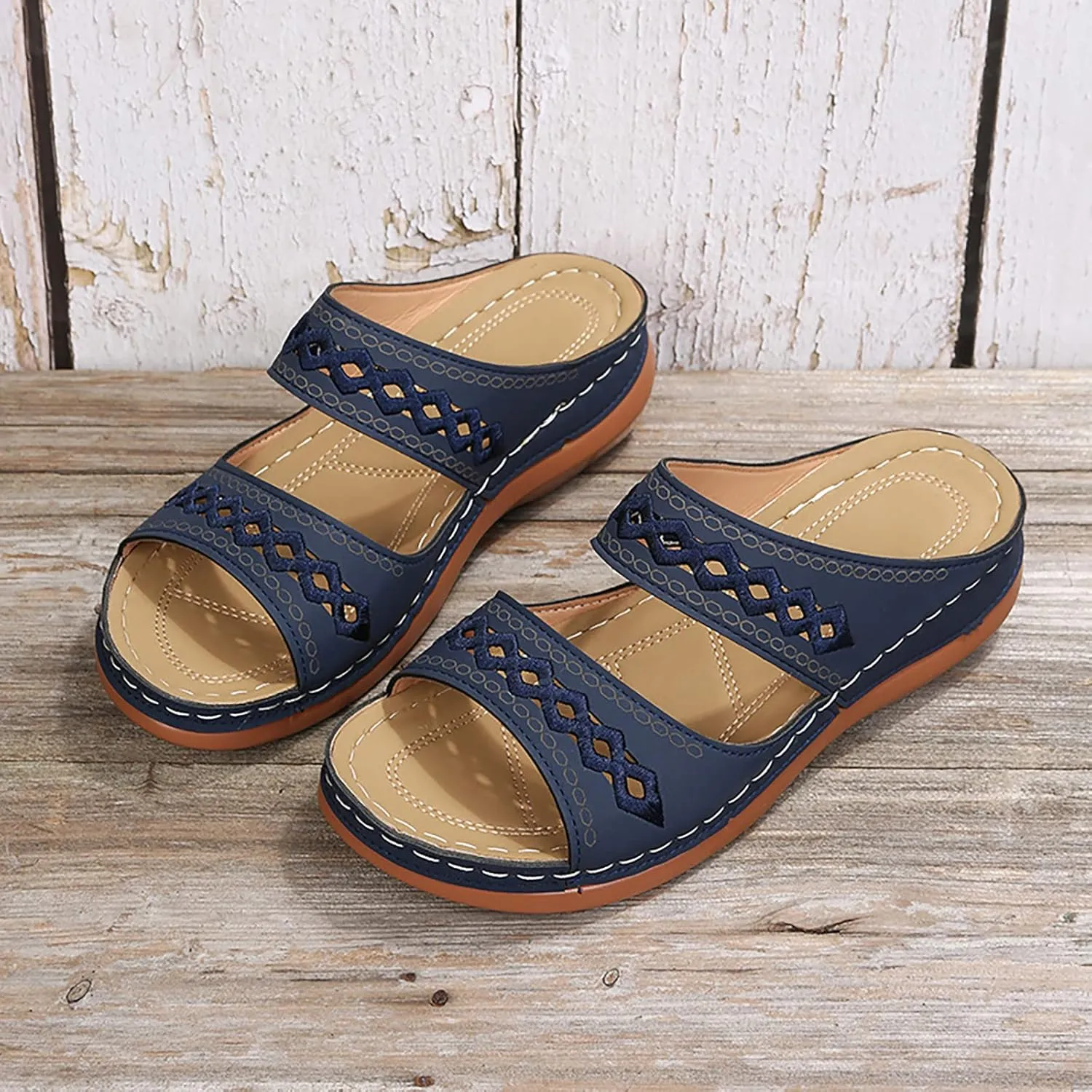 Sandals For Womens Colorful Rainbow Thong Sandals Lightweight Foam Thick Soles Wedge Heels Platform Home Flip Flops