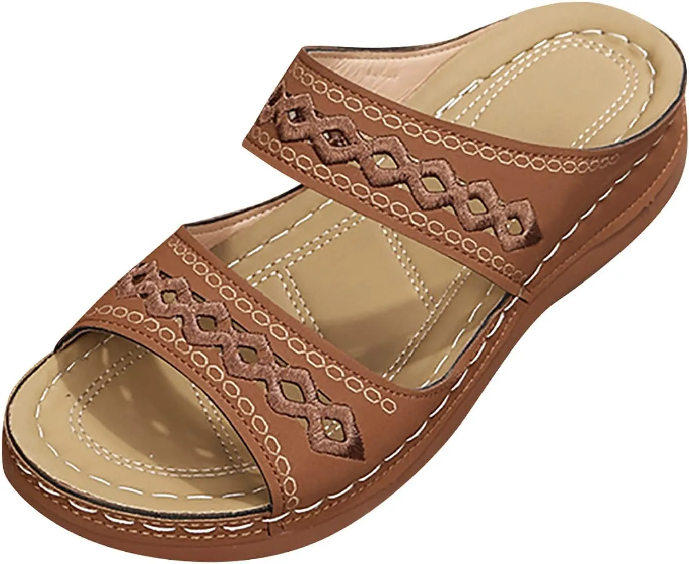 Sandals For Womens Colorful Rainbow Thong Sandals Lightweight Foam Thick Soles Wedge Heels Platform Home Flip Flops