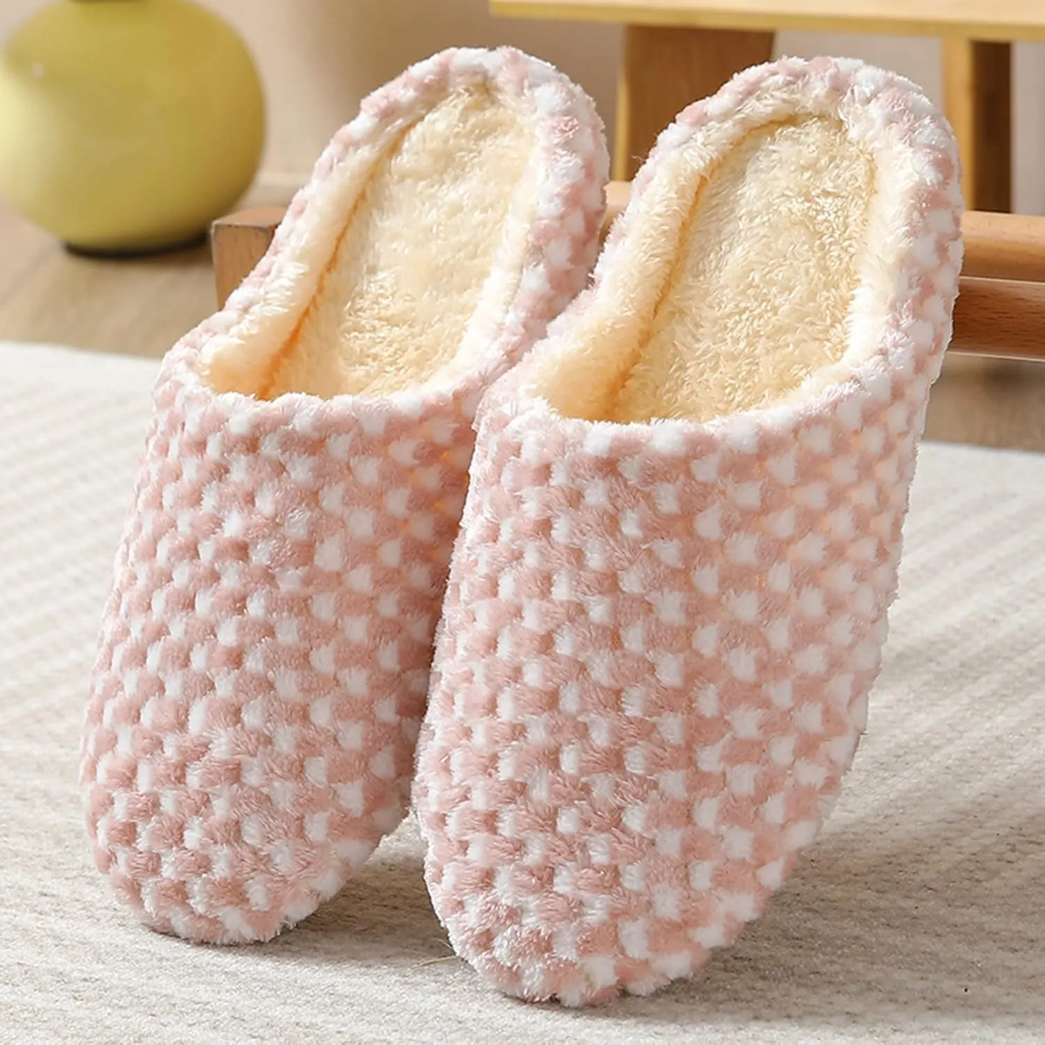 SBGMoSJ Comfy Slippers for Women Wide Indoor Slippers Winter Slip On Slippers with Rubber Soles Slippers for Men Wide Width Christmas Decorations Indoor Gifts for Husband 2023
