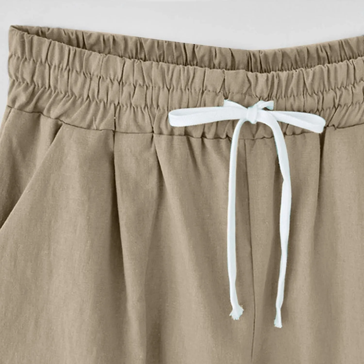sdbrld Bermuda Shorts for Women,Womens Bermuda Shorts Trendy Knee-Length Bermuda Lounge Shorts with Elastic Waist Drawstring