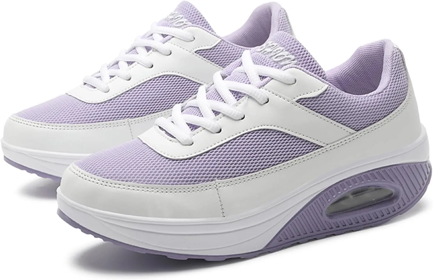 SECHRITE Womens Platform Sneakers Chunky Walking Shoes Air Cushion Thick Rocker Bottom Wedge Shoes