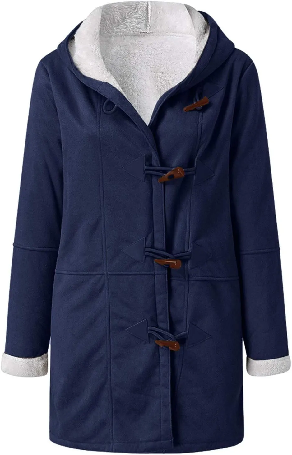 SHAOBGE Womens Plus Size Winter Coats Warm Sherpa Fleece Lined Jackets Hooded Parka Faux Suede Pea Coat Outerwear 2024