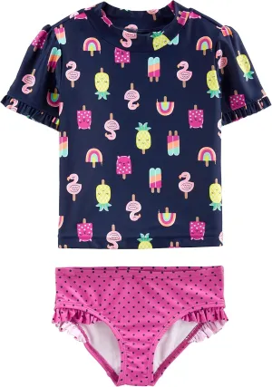 Simple Joys by Carter's Girls' 2-Piece Assorted Rashguard Sets