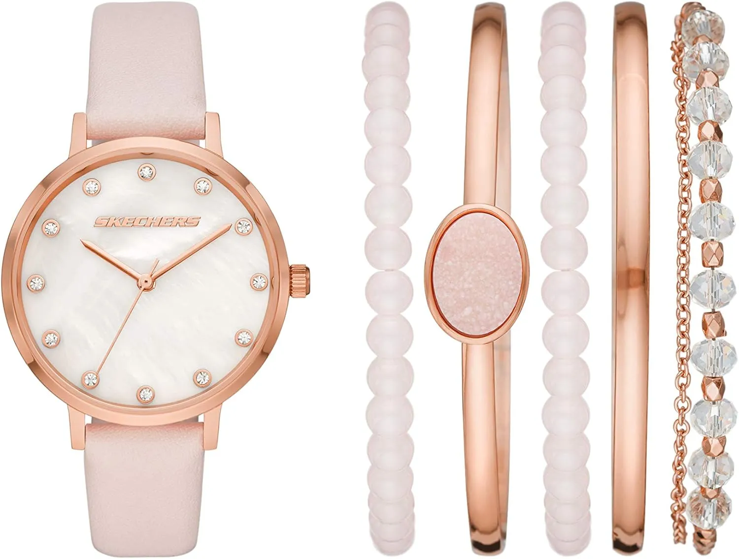 Skechers Women's Watch and Stackable Bracelet Gift Set