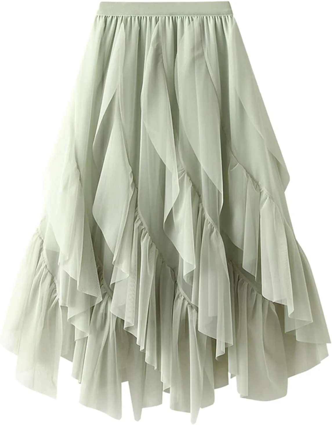 Skirts for Women Trendy Women's A Line Pleated Cheer Skirt Elastic Waistband High Waist Midi Skirts Irregular