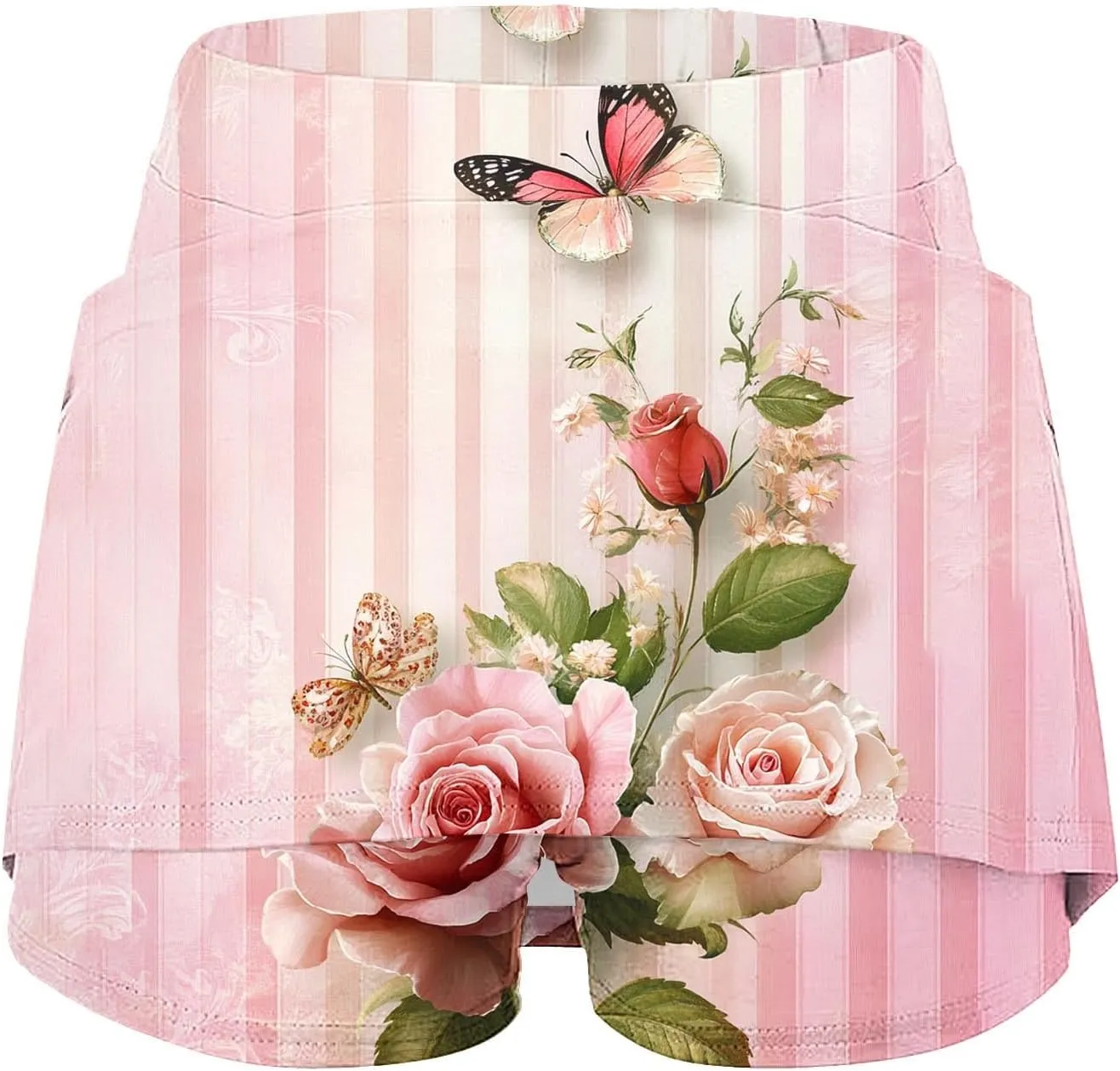 Skorts for Women Fashion High Waist Floral Print Skirts Inner Shorts Summer Sports Running Skirt 2025 Gym Yoga Outfit