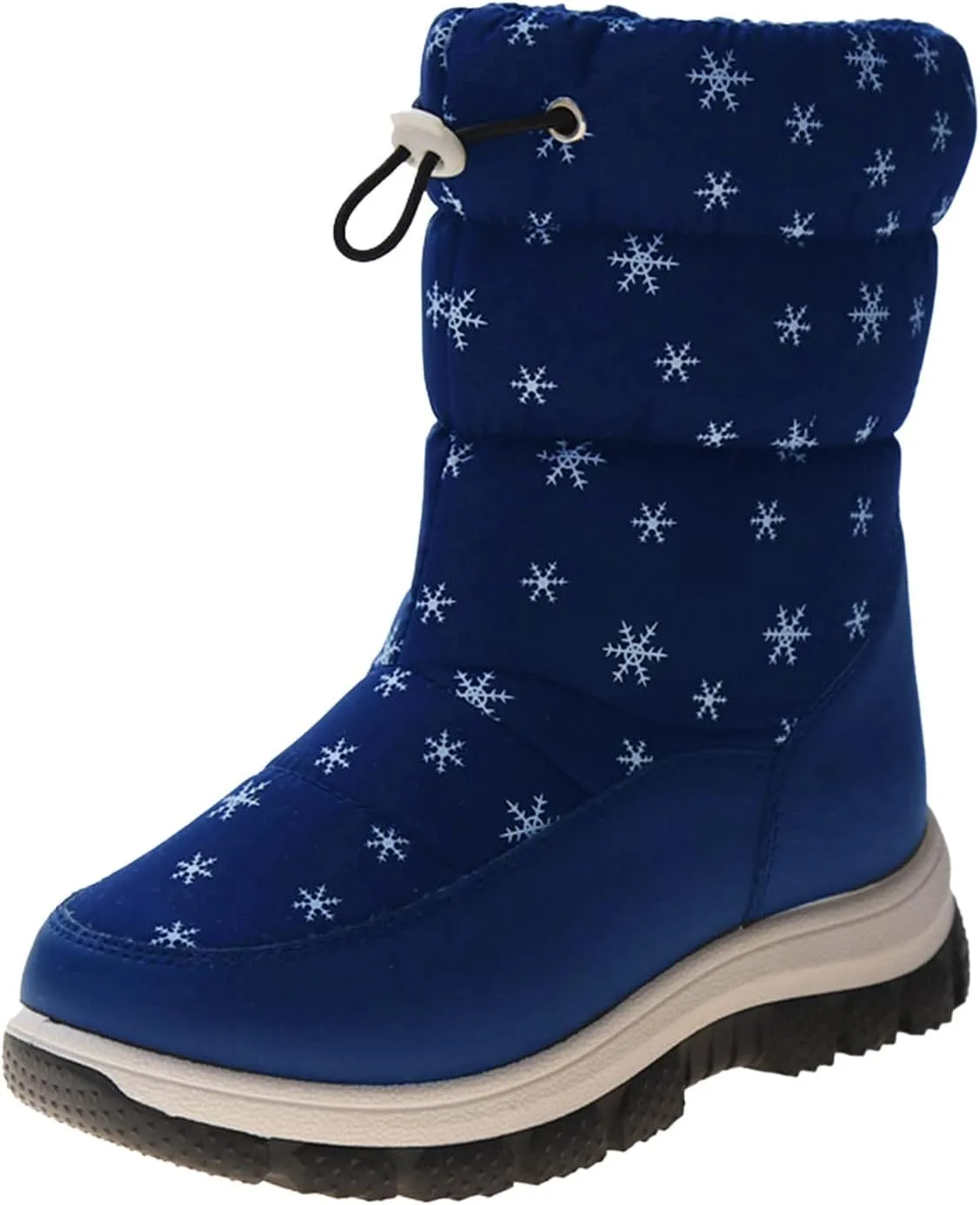 Snowshoes For Kids Thick Soles Non Slip Mid Calf Winter Chunky Snow Boots Girls Fur Lined Boots Insulated Hiking Boots