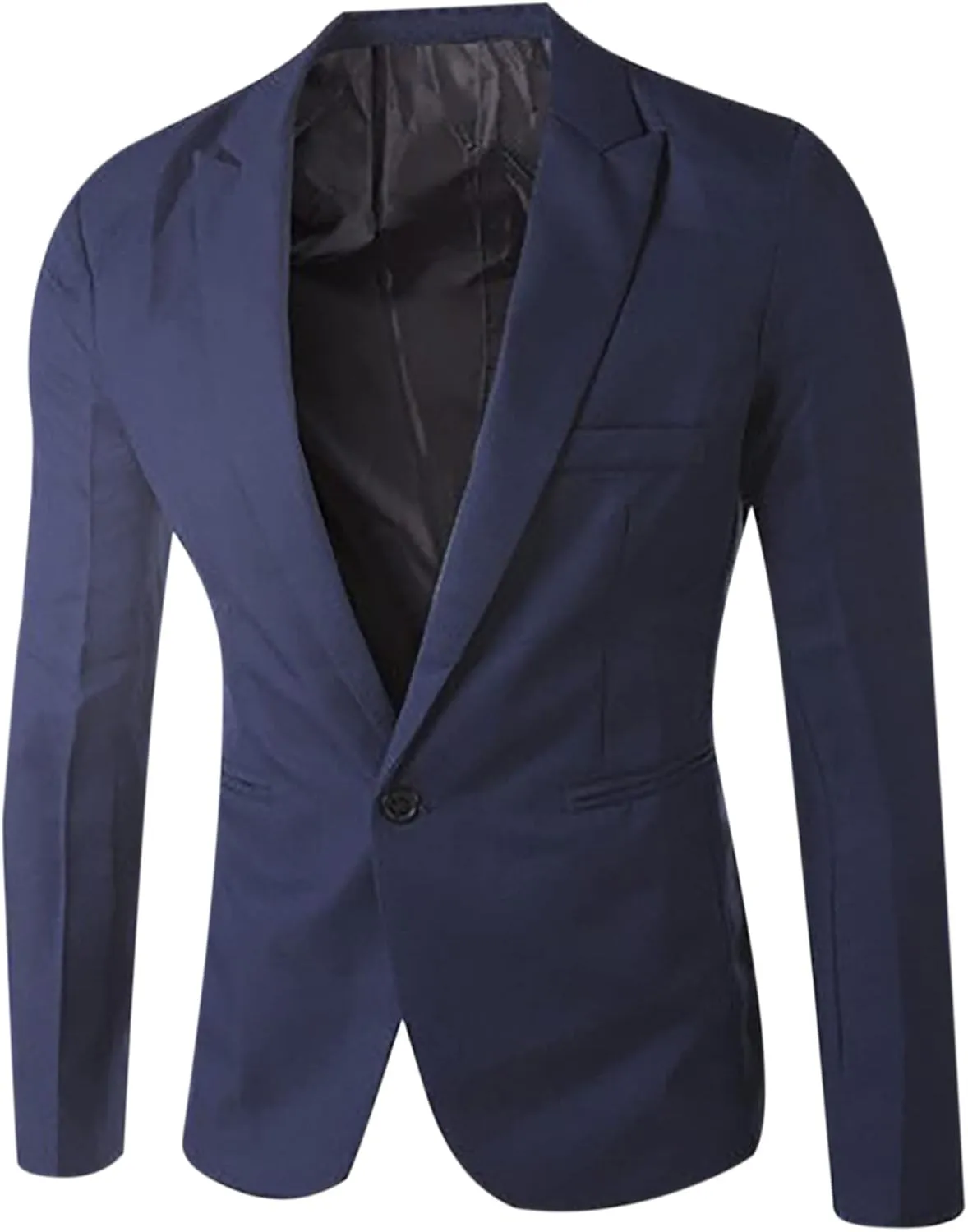 Solid Fashion Blazer Men Business One Button Suit Jacket Regular Fit Casual Sport Coat Mens Blazer Business Suit