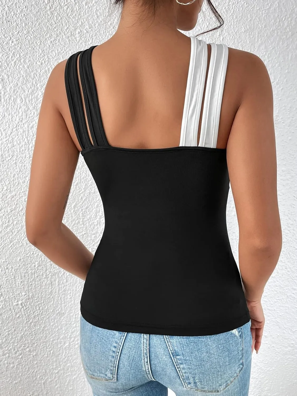 SOLY HUX Women's Color Block Criss Cross Front Cut Out Cami Tops Sleeveless Summer Camisole
