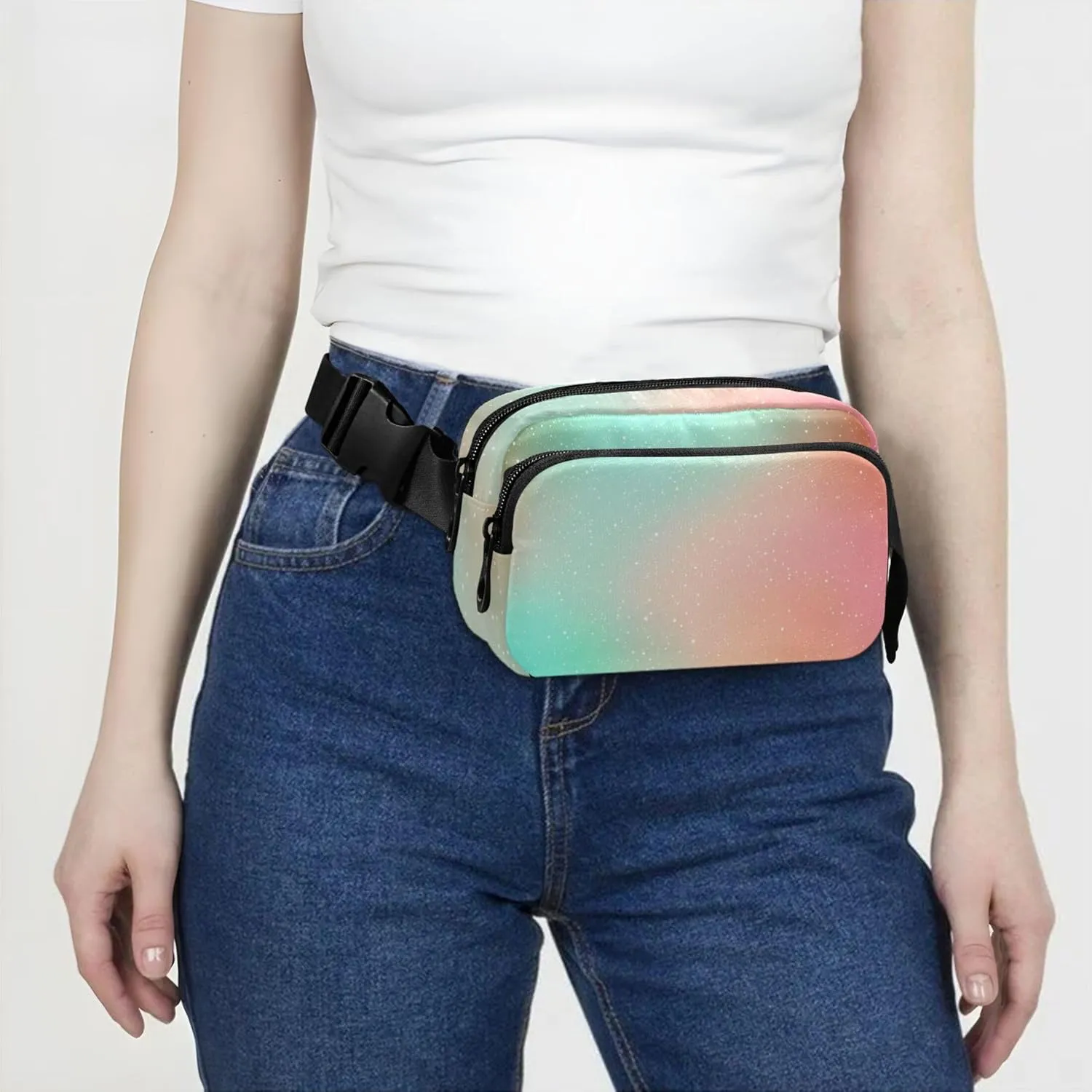 Space Stars Nebula Galaxies Fanny Packs for Women Waterproof Hip Pouch Belt Bag Cute Cross Body Waist Purse