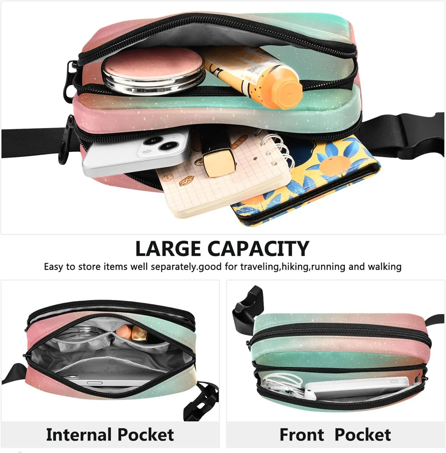 Space Stars Nebula Galaxies Fanny Packs for Women Waterproof Hip Pouch Belt Bag Cute Cross Body Waist Purse