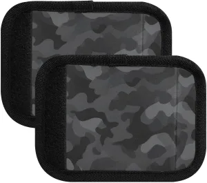 SPRIPORT Classic Camouflage Black 2 Pack Luggage Handle Wraps for Suitcase Identifier Luggage Makers Covers with ID Tag Handle Protective Cover for Flying Airplane Travel Shopping Bag Handbag Wallet