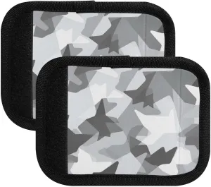 SPRIPORT Grey Camouflage White 2 Pack Luggage Handle Wraps for Suitcase Identifier Luggage Makers Covers with ID Tag Soft Handle Covers for Shopping Bag Handbag Wallet Flying Airplane Travel