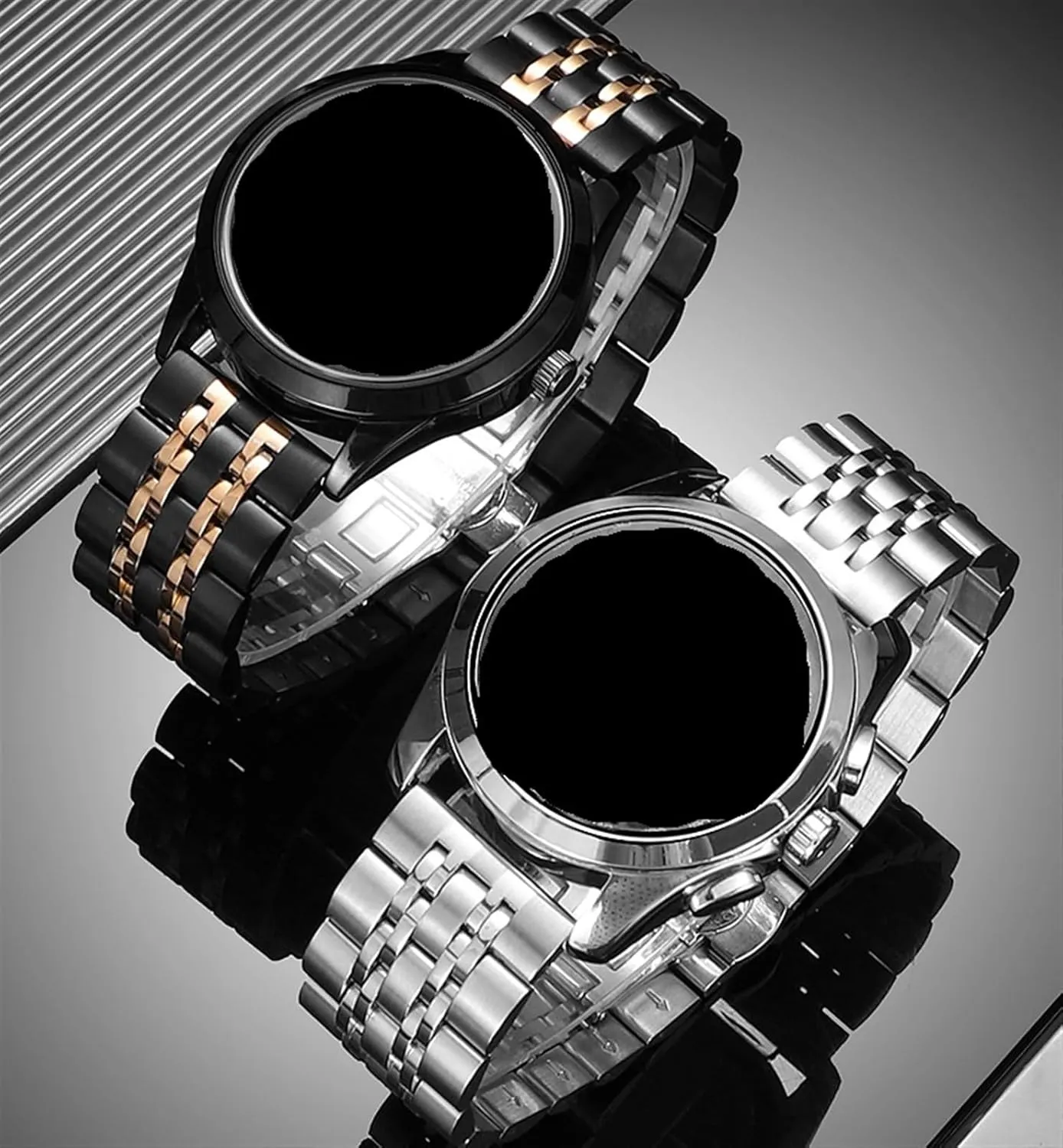 Stainless Steel Band 20mm 22mm Metal Band Unisex Band Watch Accessories Double Button Folding Buckle Band Watch Replacement Band