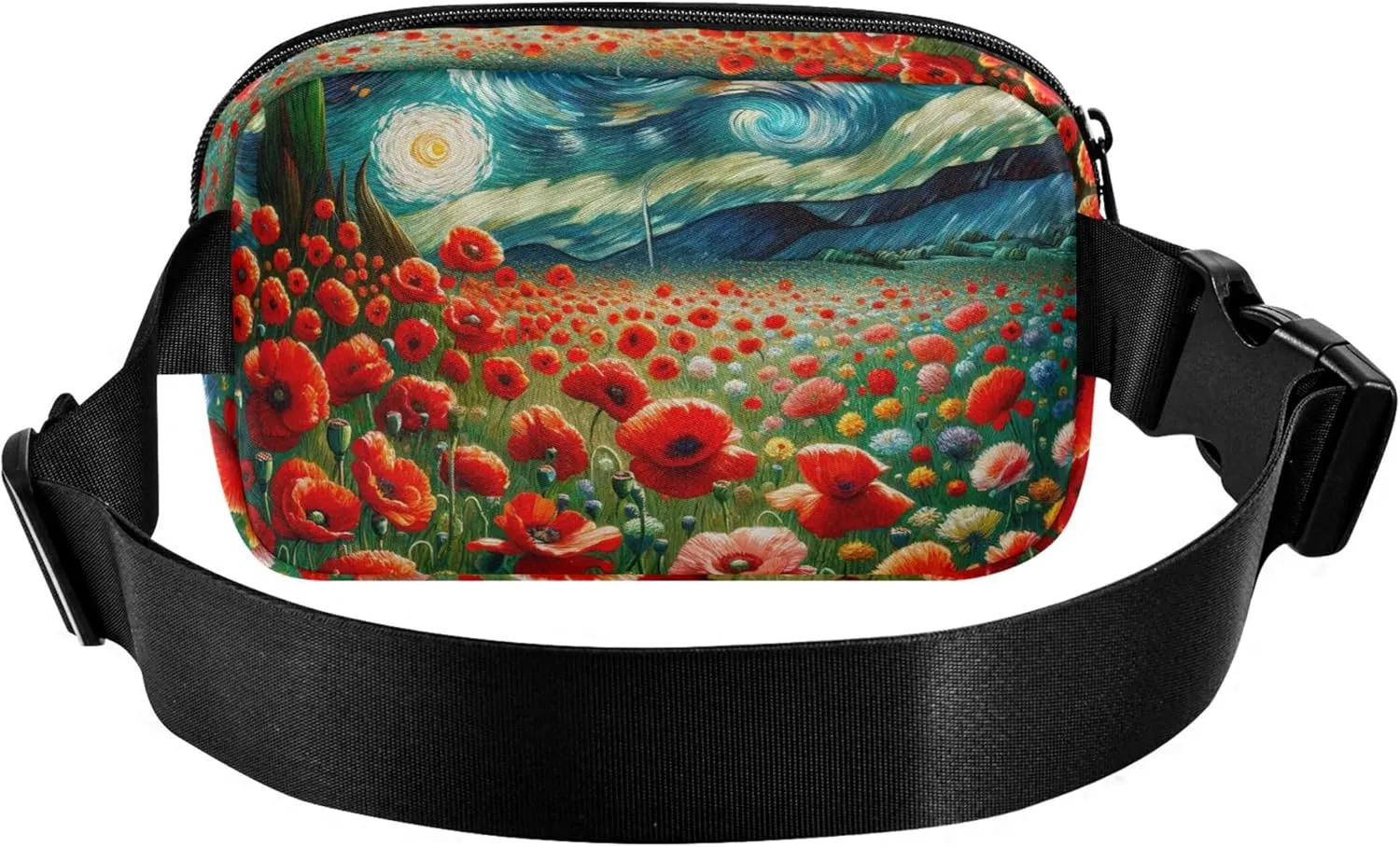 Starry Poppy Dreamscape Womens Fanny Pack Waterproof Hip Pouch Belt Bag Cute Travel Waist Pouch