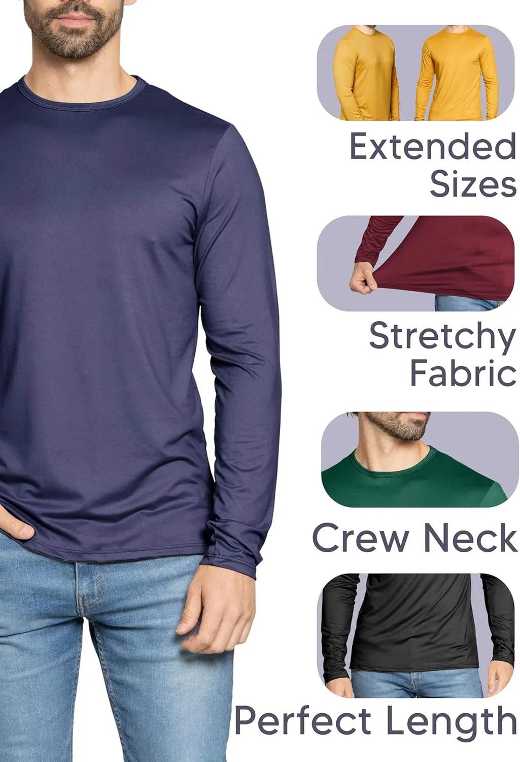 STRETCH IS COMFORT Boy's and Men's Oh So Soft Long Sleeve Top | Youth S-Adult 3X