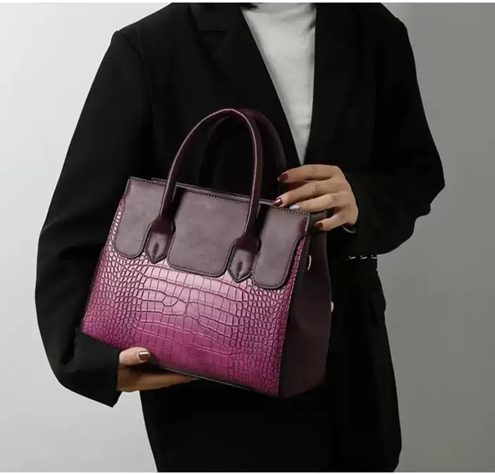 Stylish Retro Leather Satchel Handbag for Women - Fashionable Tote Shoulder Bag with Zipper (Black)