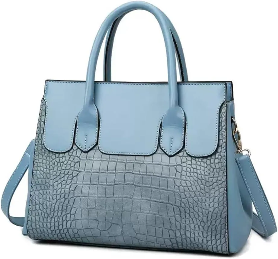 Stylish Retro Leather Satchel Handbag for Women - Fashionable Tote Shoulder Bag with Zipper (Black)