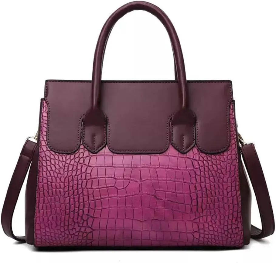 Stylish Retro Leather Satchel Handbag for Women - Fashionable Tote Shoulder Bag with Zipper (Black)