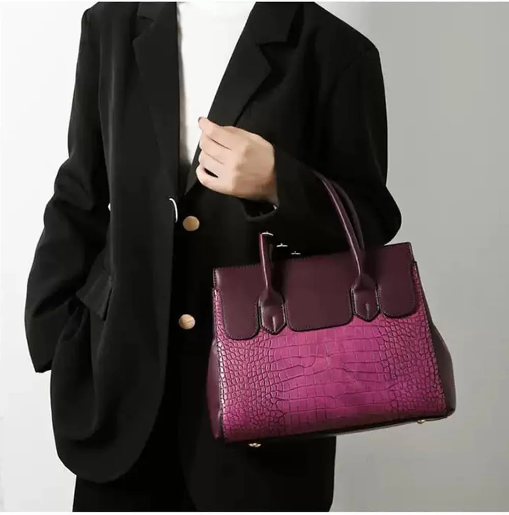 Stylish Retro Leather Satchel Handbag for Women - Fashionable Tote Shoulder Bag with Zipper (Black)