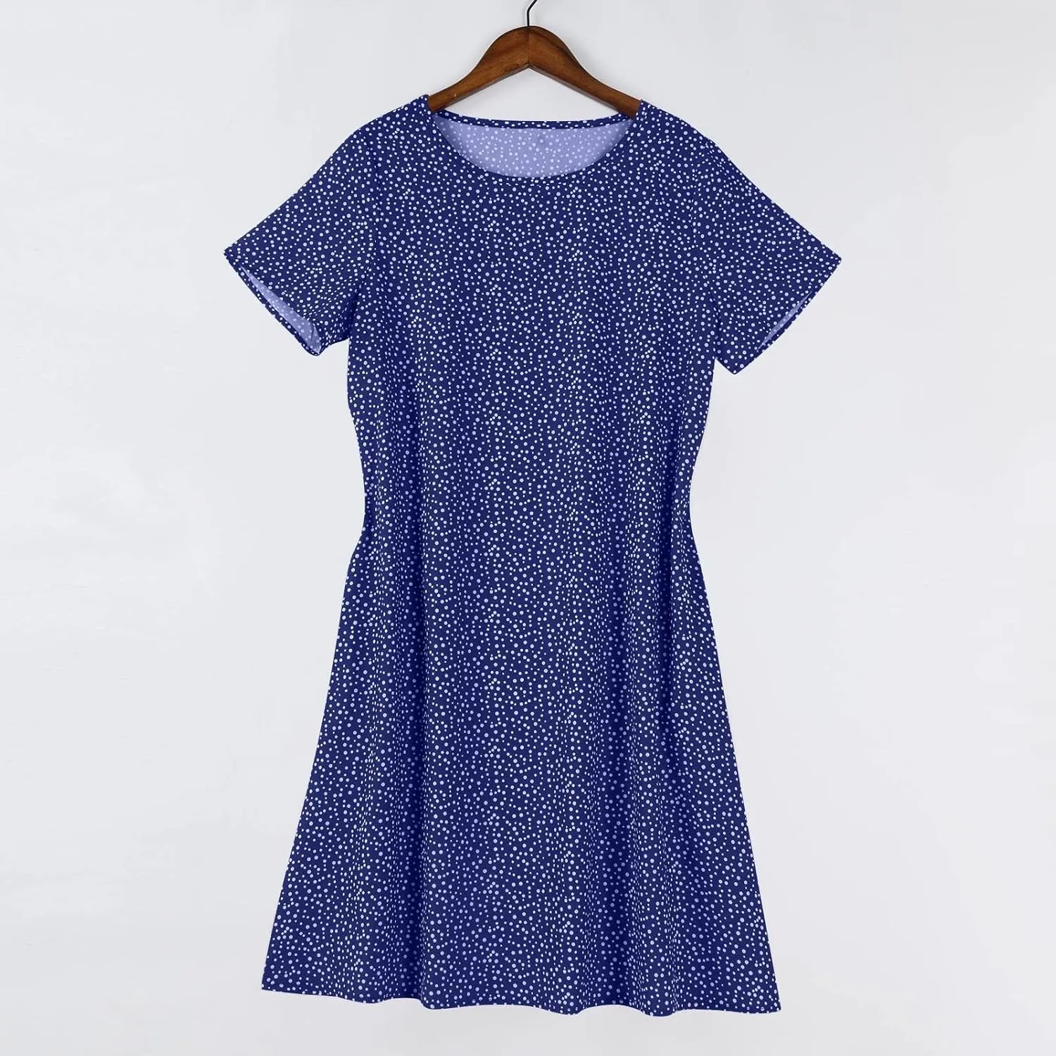 Summer Dresses for Women 2025 Loose Crewneck Short Sleeve Casual T Shirt Dress Flowy Sundresses Swimsuit Coverup