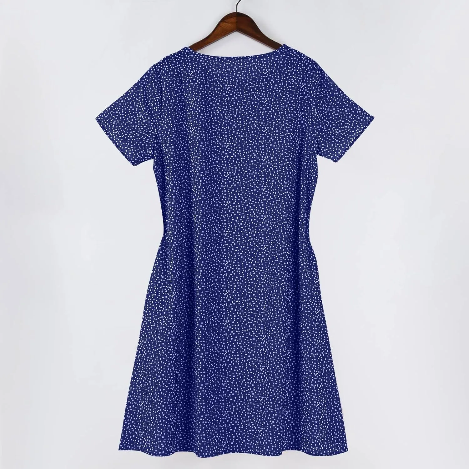Summer Dresses for Women 2025 Loose Crewneck Short Sleeve Casual T Shirt Dress Flowy Sundresses Swimsuit Coverup