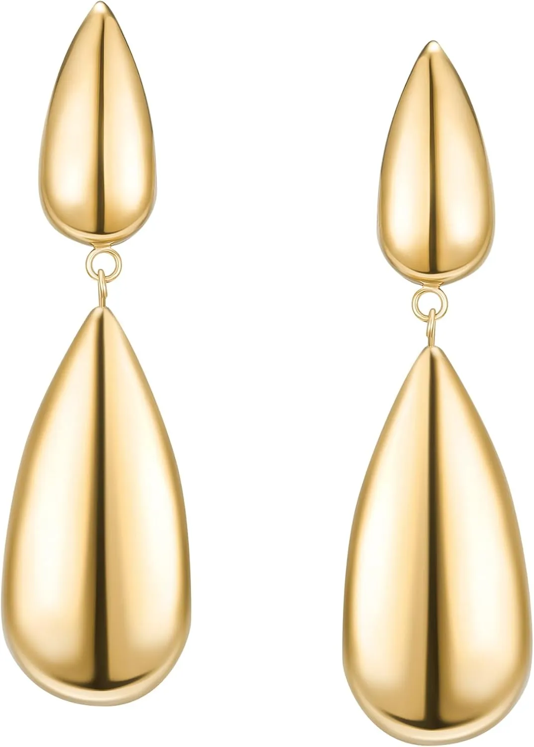 SWEETV 14K Gold Plated Statement Drop Dangle Earrings for Women, Stunning Teardrop Waterdrop Leverback Women's Earrings Jewelry Gift, 925 Sterling Silver Hypoallergenic