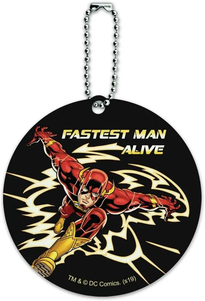 The Flash Fastest Man Alive Round Luggage ID Tag Card Suitcase Carry-On