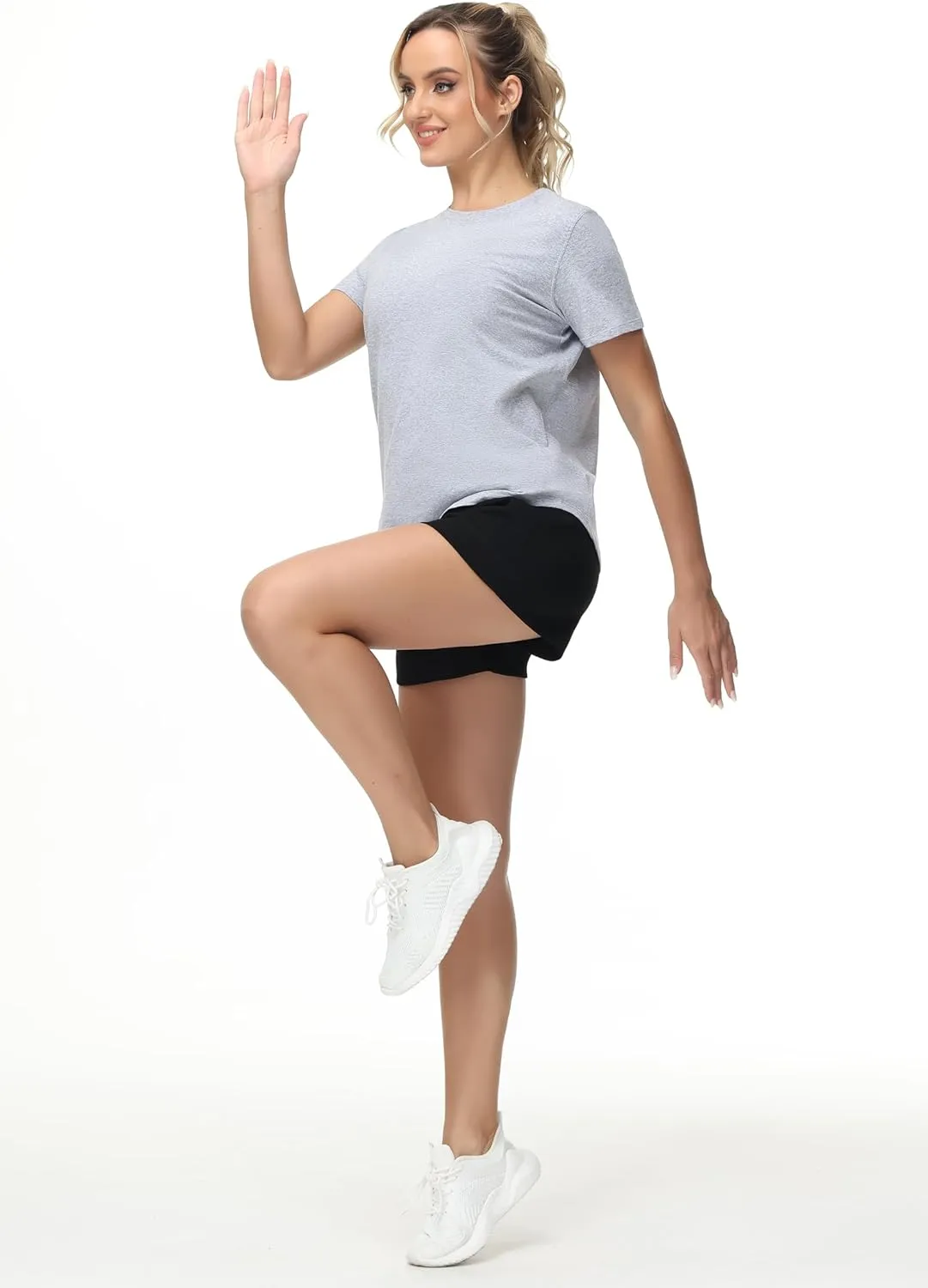 THE GYM PEOPLE Women's Workout Short Sleeve Breathable T-Shirts Athletic Yoga Tee Tops