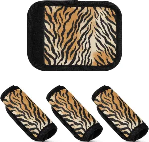 Tiger Stripe Luggage Handle Wrap for Suitcase Luggage Identifiers Soft Handle Covers for Cruise Travel Accessories Suitcase Identifier Protective Cover, 4Pack
