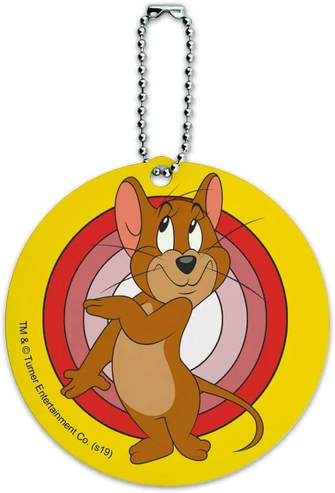Tom and Jerry Jerry Character Round Luggage ID Tag Card Suitcase Carry-On