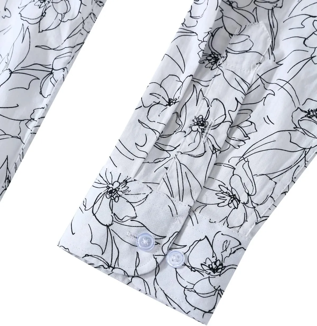 TUNEVUSE Men Floral Dress Shirts Long Sleeve Casual Button Down Flower Printed Shirts 100% Cotton
