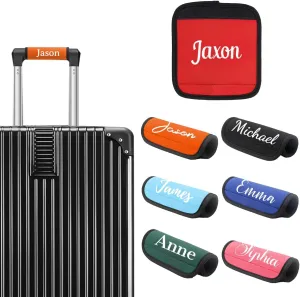 ULICO Personalized Luggage Handle Wrap with Embroidered Name, Custom Handle Covers for Travel Bag Luggage Suitcase, Monogrammed Luggage Finder