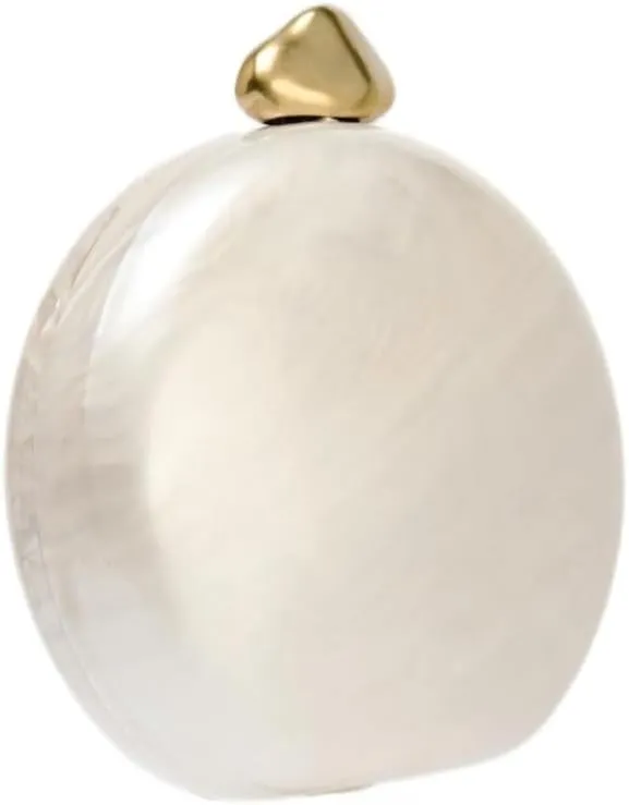 UMREN Cute Pearl Acrylic Clutch Bag Trendy Round Shaped Acrylic Evening Handbag Small Crossbody Shoulder Bag for Women Party