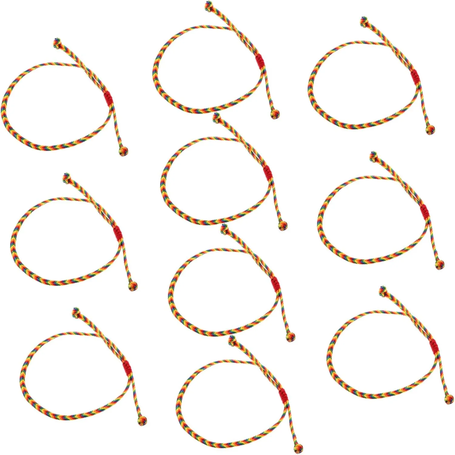 Unique Handwoven Anklets 10pcs Braided Ethnic Bracelets Adjustable for Women for Summer