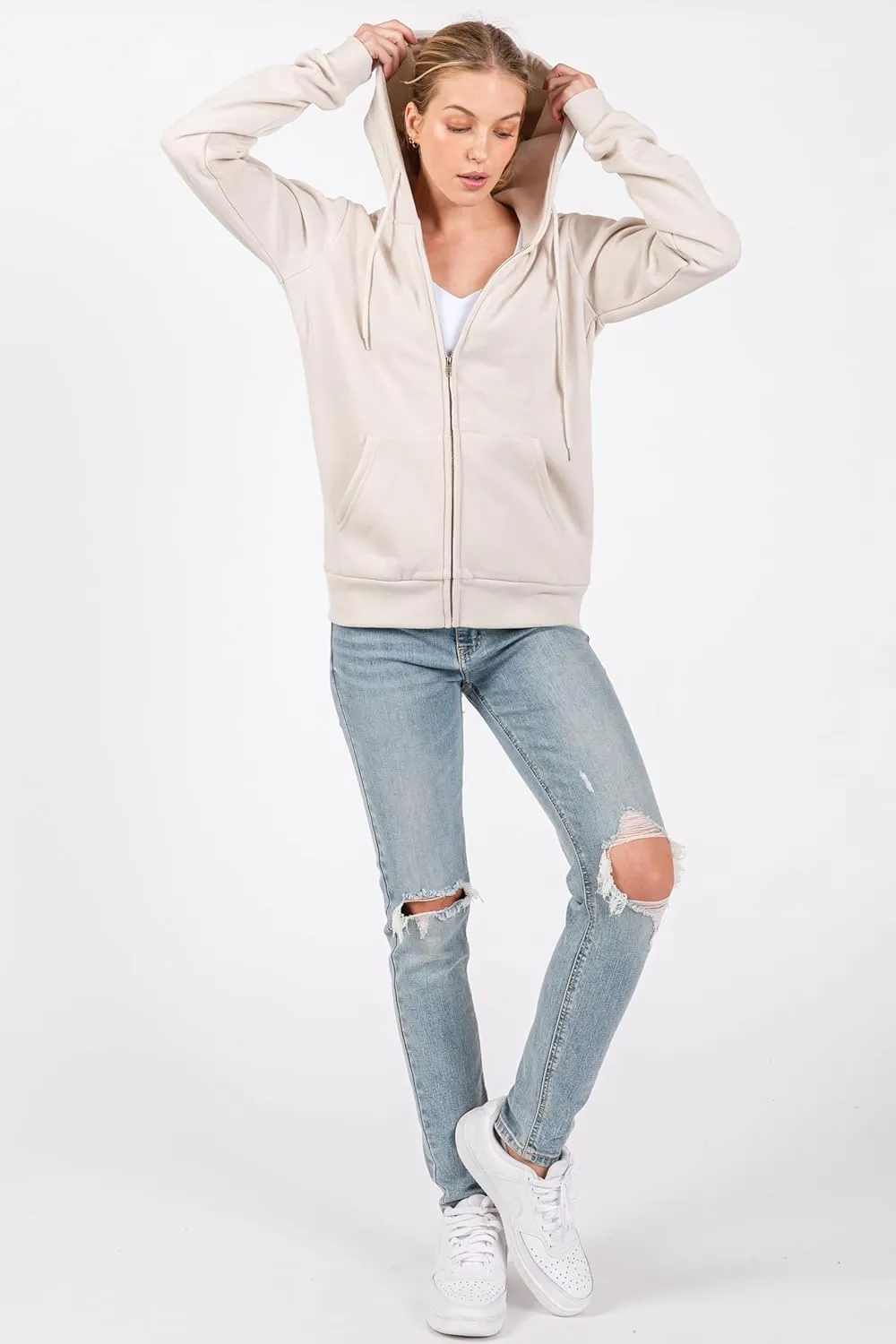 Urban Look Everyday Soft Fleece Zip Up Hoodies