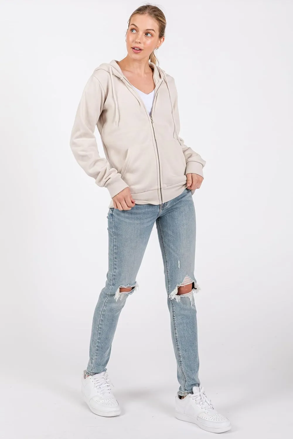 Urban Look Everyday Soft Fleece Zip Up Hoodies