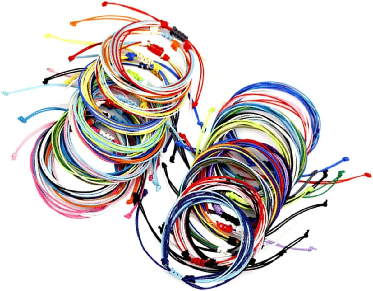 VALICLUD 24PCS Handmade Bracelet Style Wax Rope Bracelets for Women Daily Decoration and Fashion Accessory