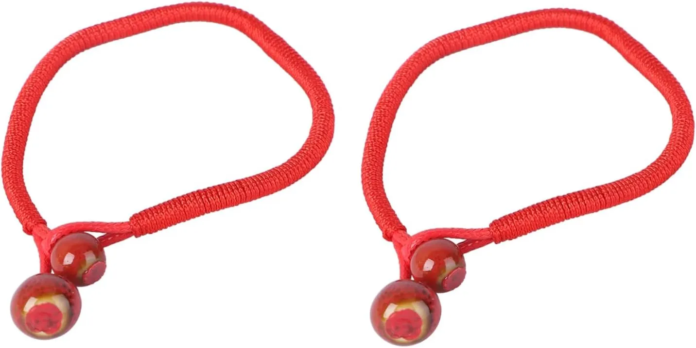 VALICLUD Red Thread Bracelet Pair Handmade Woven Rope Bangles Maroon Cords for Women Couples Jewelry