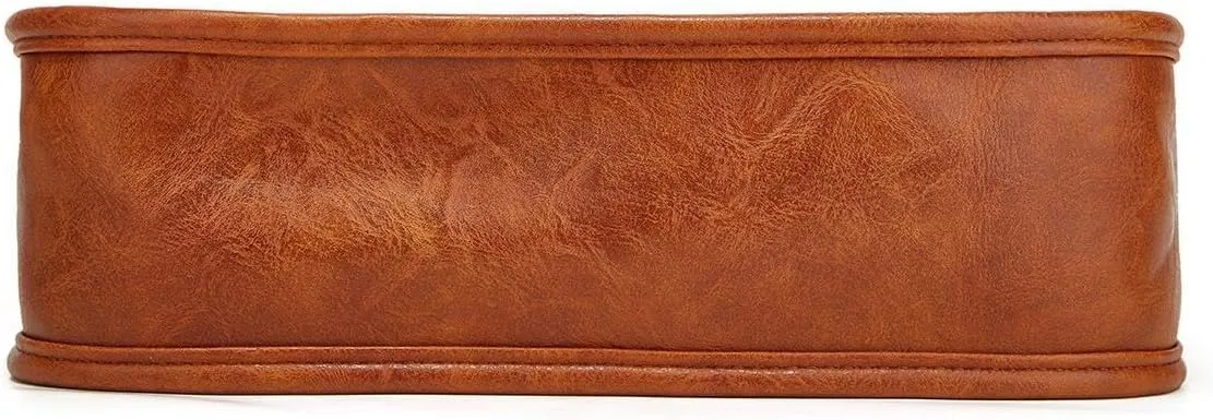 Vegan Leather Crossbody Bag for Women, Small Shoulder Purse with Wide Strap
