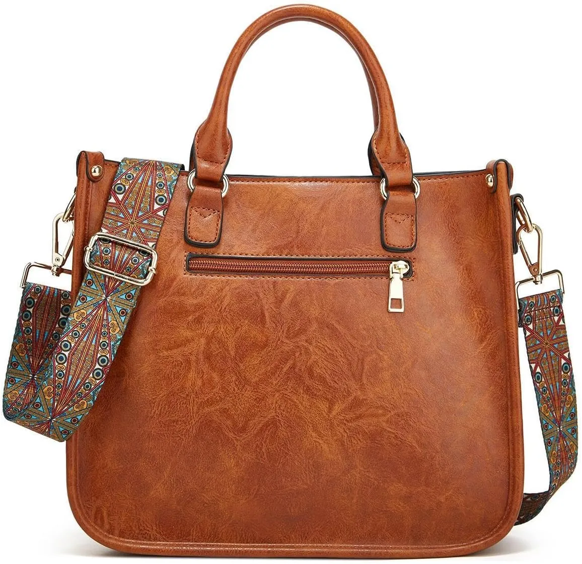 Vegan Leather Crossbody Bag for Women, Small Shoulder Purse with Wide Strap