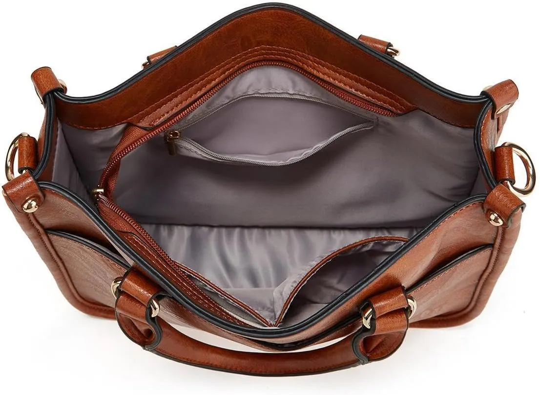 Vegan Leather Crossbody Bag for Women, Small Shoulder Purse with Wide Strap