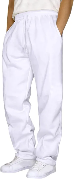 Vickyleb Men's Hiking Cargo Pants Relaxed Fit Drawstring Elastic Waist Sweatpants Sports Athletic Trousers with Pockets